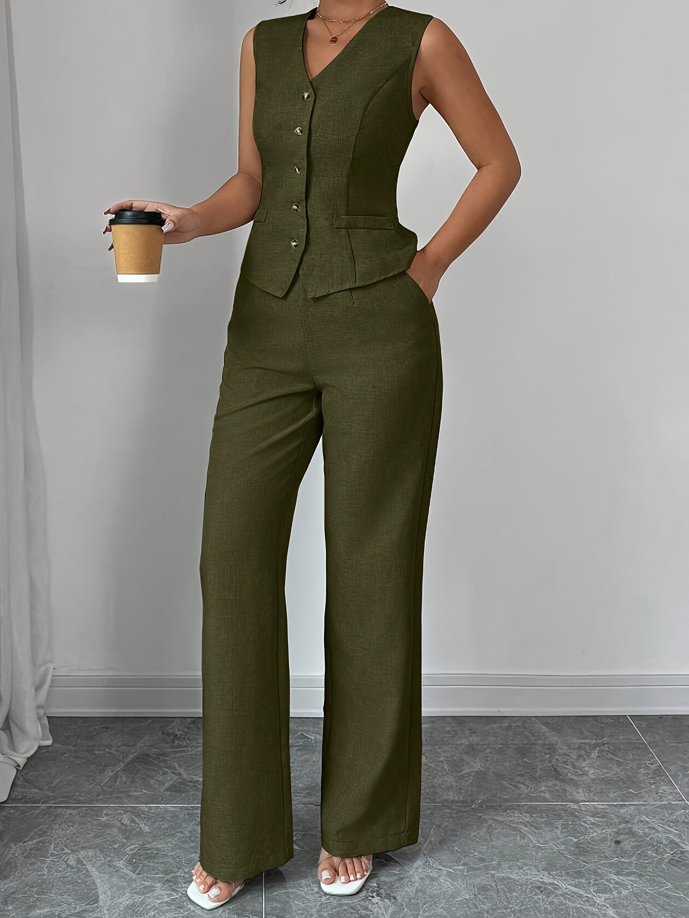Conjunto Elegante 2 Piezas: Cárdigan + Pantalón para un Estilo Cómodo y Sofisticado