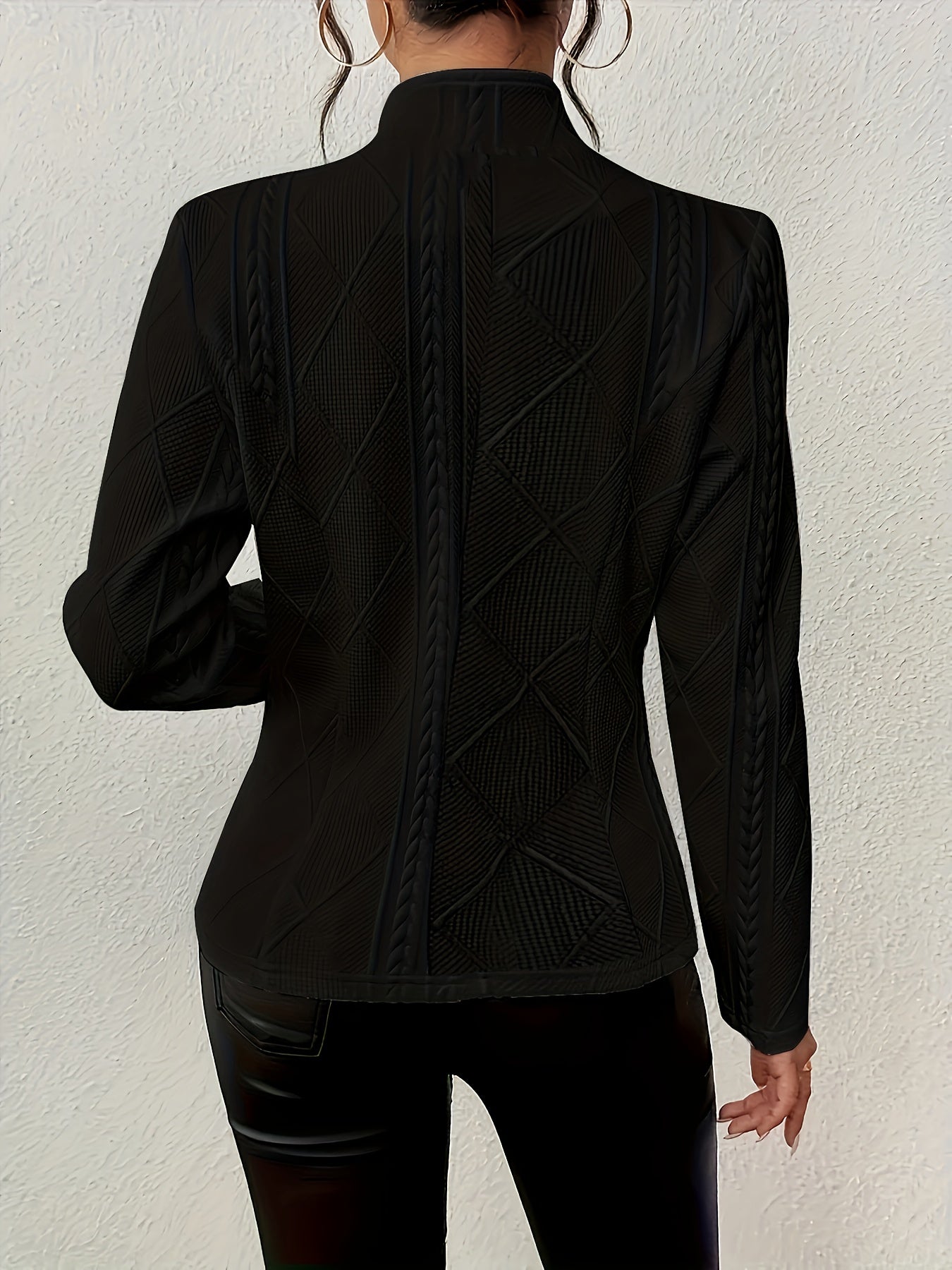 Chaqueta de Punto Texturizado – Elegancia Cómoda para los Días Fríos