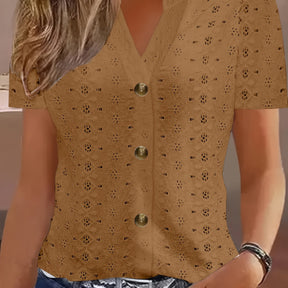 Camiseta Jacquard Elegante y Transpirable — Estilo Moderno para Mujer