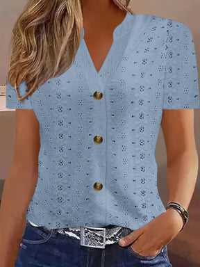 Camiseta Jacquard Elegante y Transpirable — Estilo Moderno para Mujer