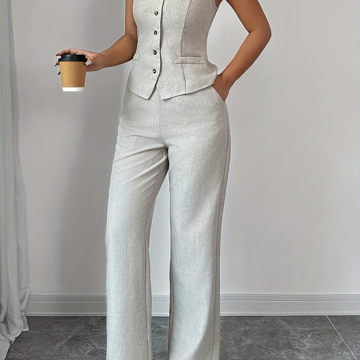 Conjunto Elegante 2 Piezas: Cárdigan + Pantalón para un Estilo Cómodo y Sofisticado