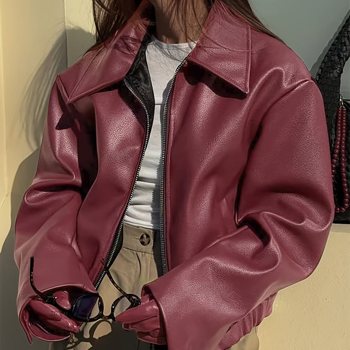 Chaqueta de Cuero Sintético Vintage – Estilo Atemporal con Actitud