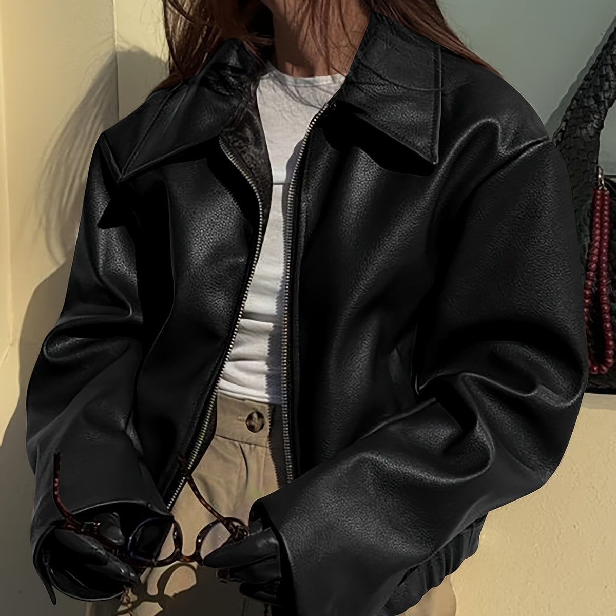 Chaqueta de Cuero Sintético Vintage – Estilo Atemporal con Actitud