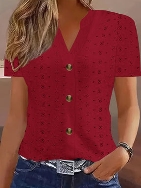Camiseta Jacquard Elegante y Transpirable — Estilo Moderno para Mujer