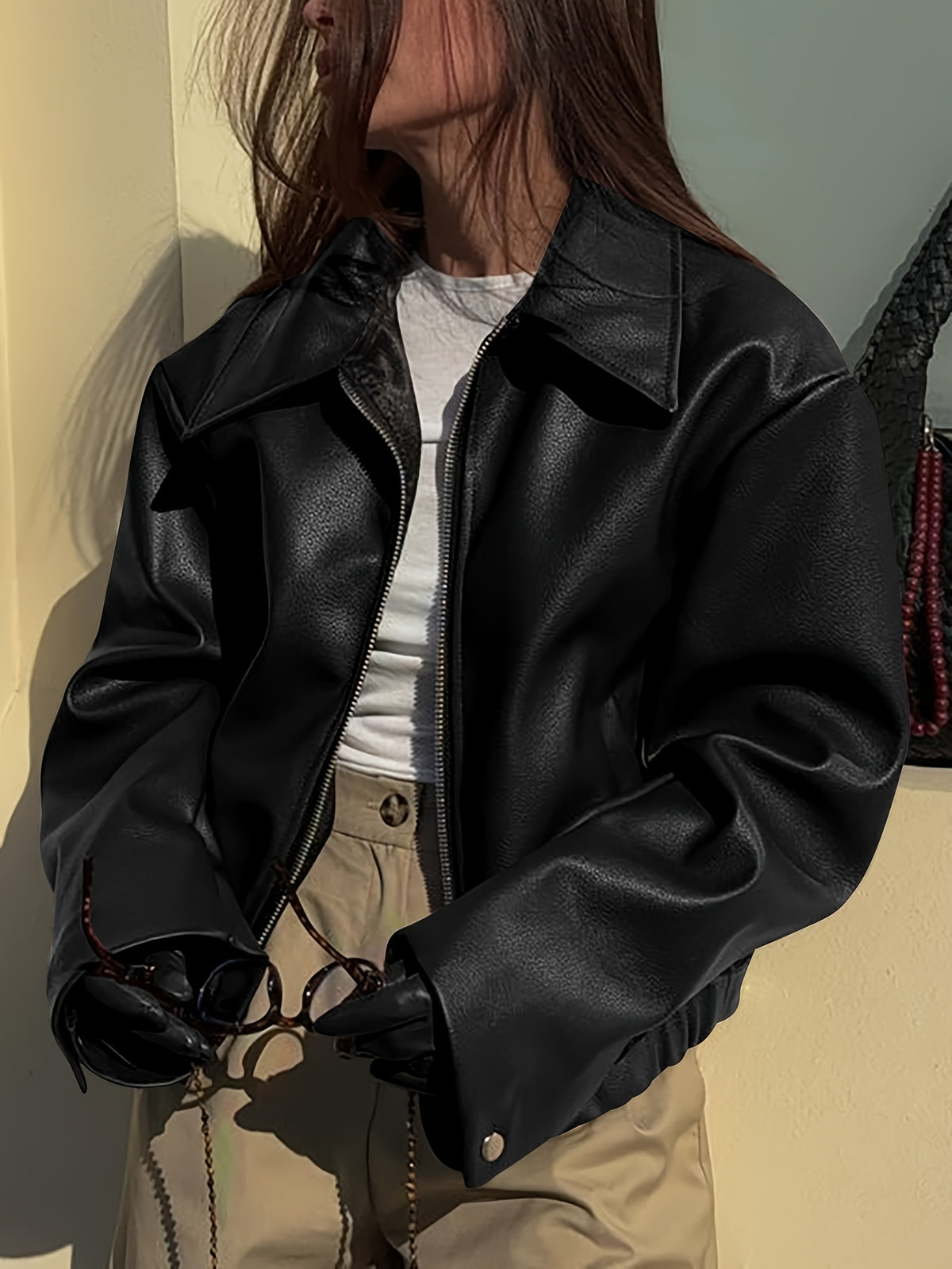 Chaqueta de Cuero Sintético Vintage – Estilo Atemporal con Actitud