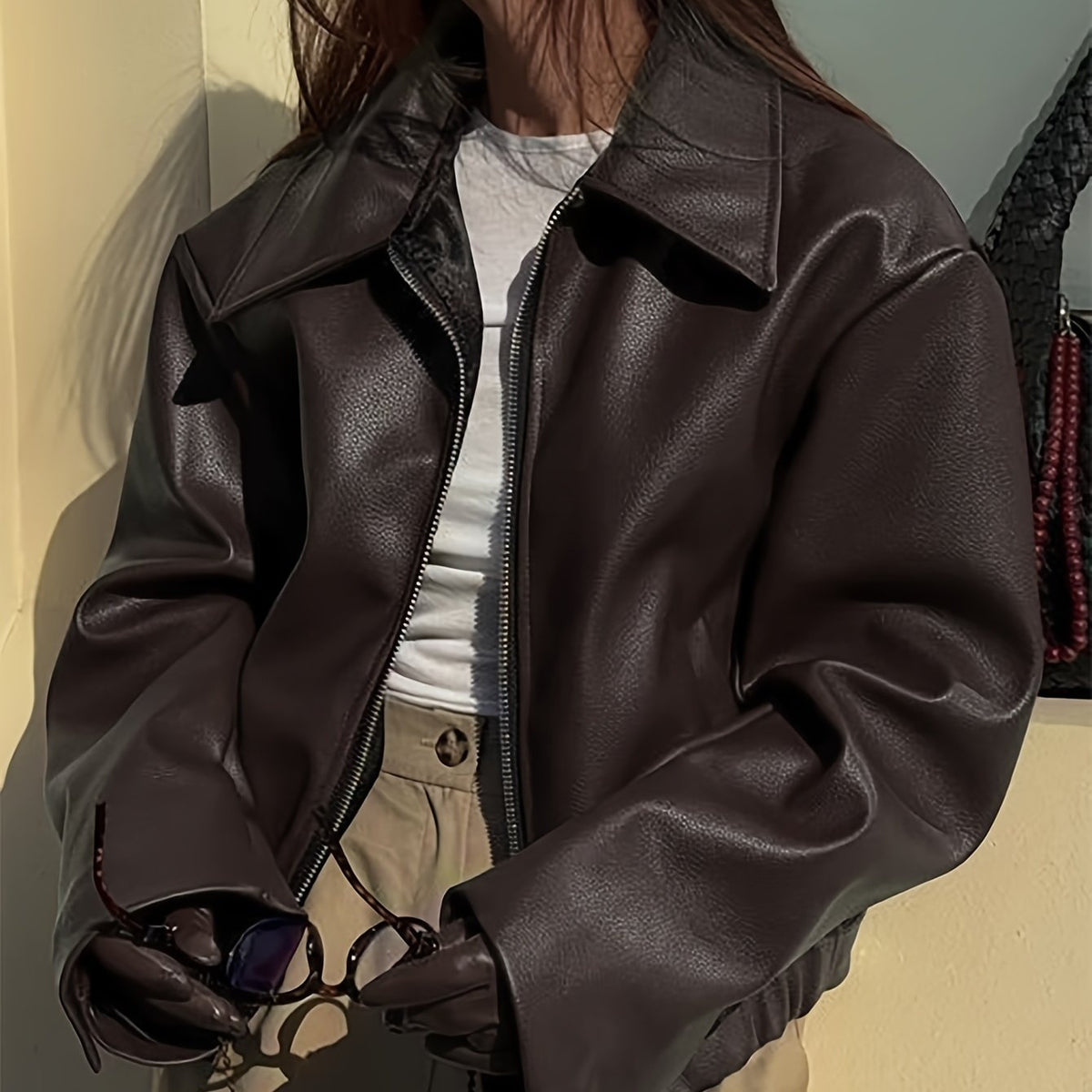 Chaqueta de Cuero Sintético Vintage – Estilo Atemporal con Actitud