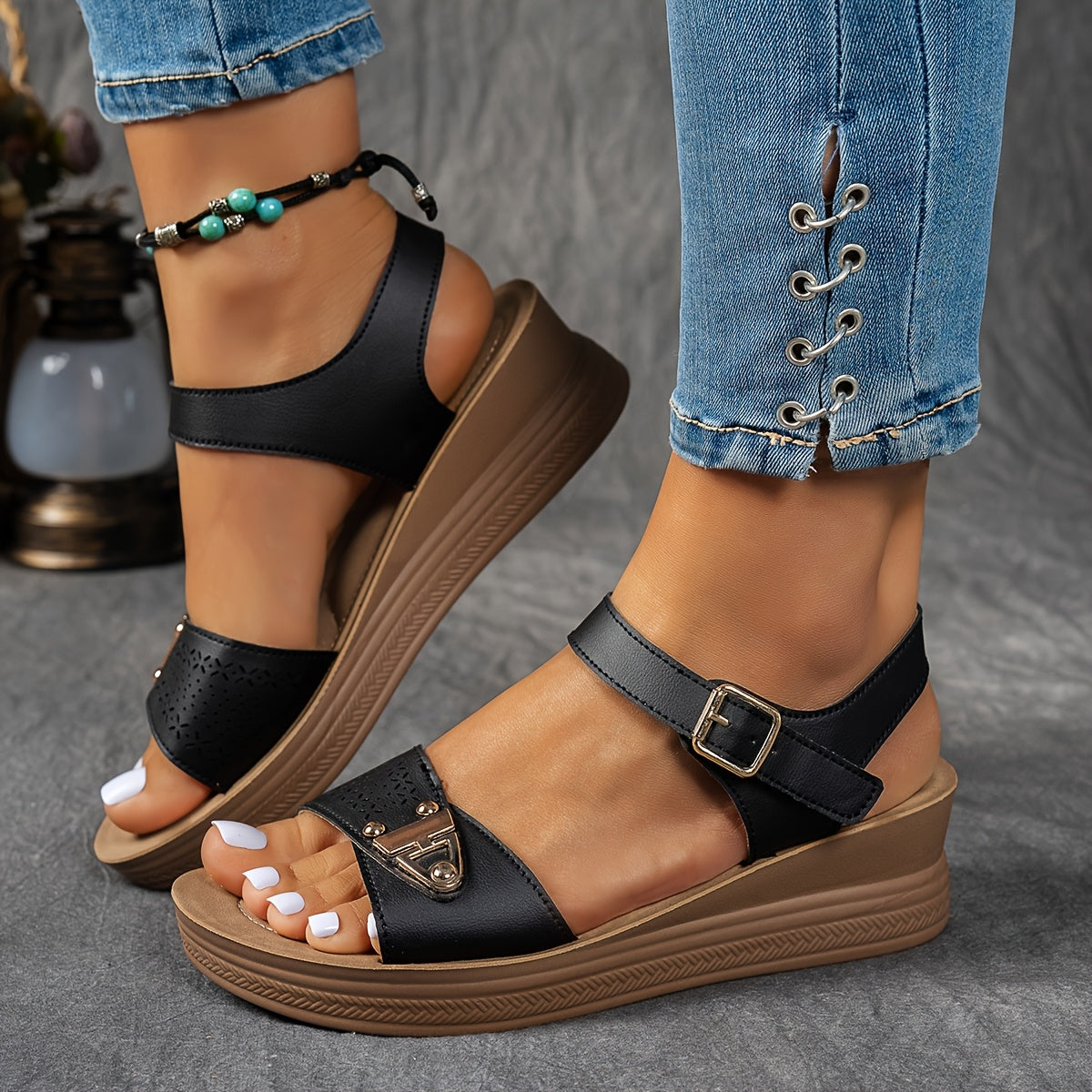 Sandalias Casuales con Plataforma y Correas Ajustables – Comodidad y Estilo para tu Día a Día