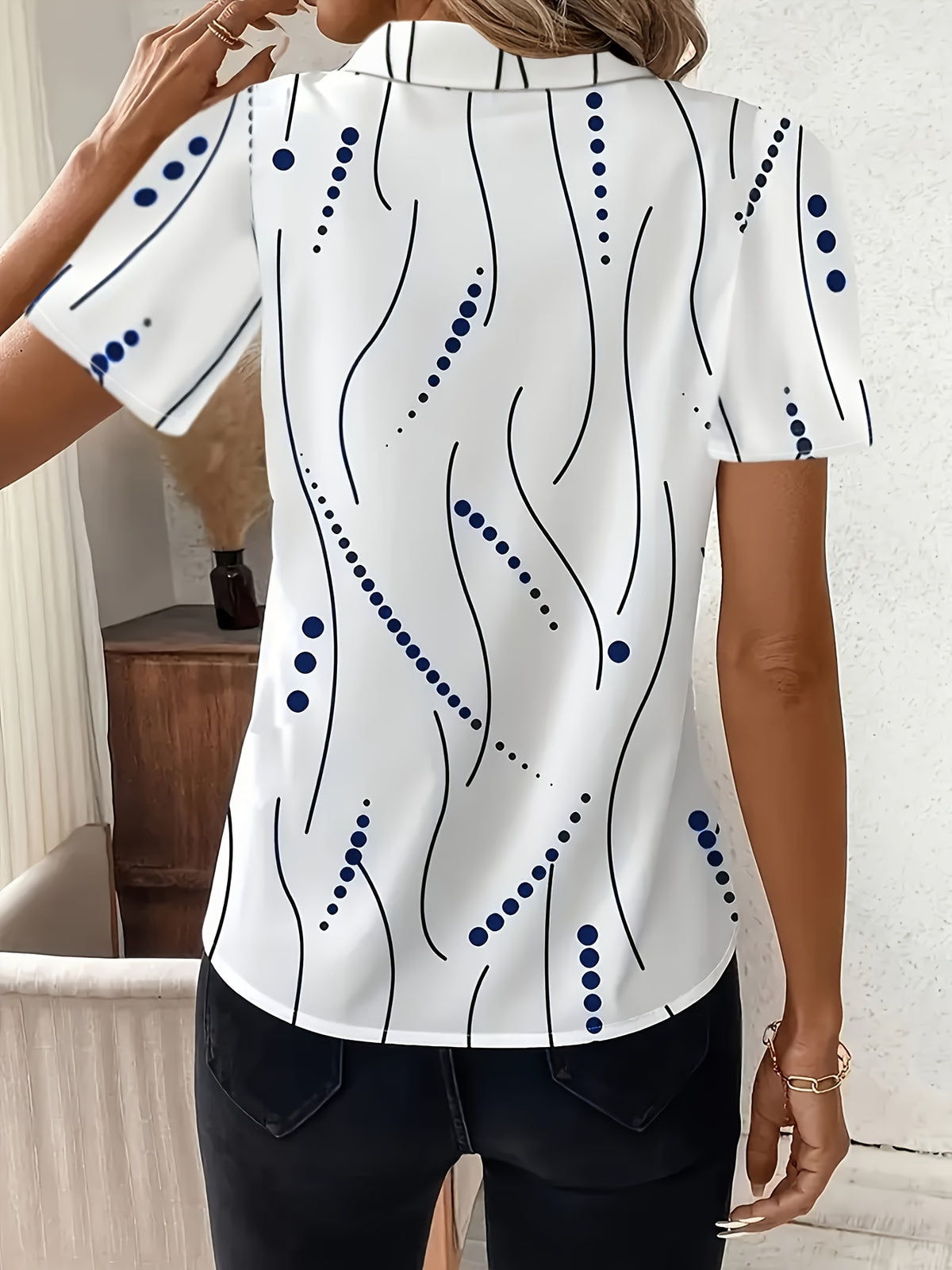 Camisa Mujer de Rayas con Manga Corta – Estilo Elegante y Casual para Vacaciones