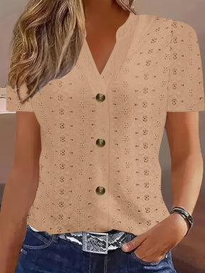 Camiseta Jacquard Elegante y Transpirable — Estilo Moderno para Mujer